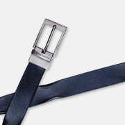 GREY PLAIN BUCKLE HAMMERED BLUE BELT